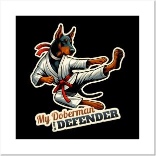 Karate Doberman Posters and Art